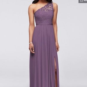 COPY - David's Bridal One Shoulder Lace Bridesmai…